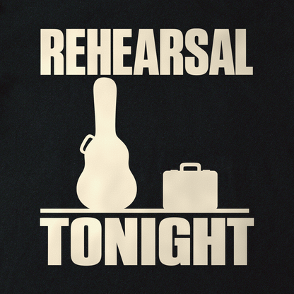Rehearsal Tonight Tee - Black close-up print