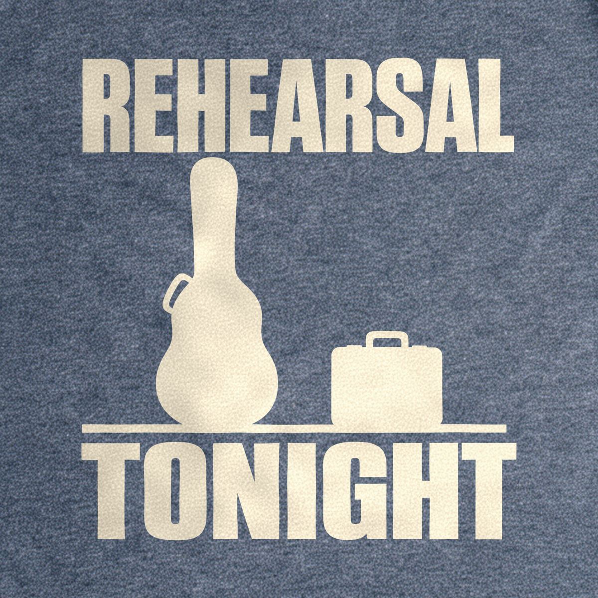 Rehearsal Tonight Tee - Dark Heather Grey close-up print