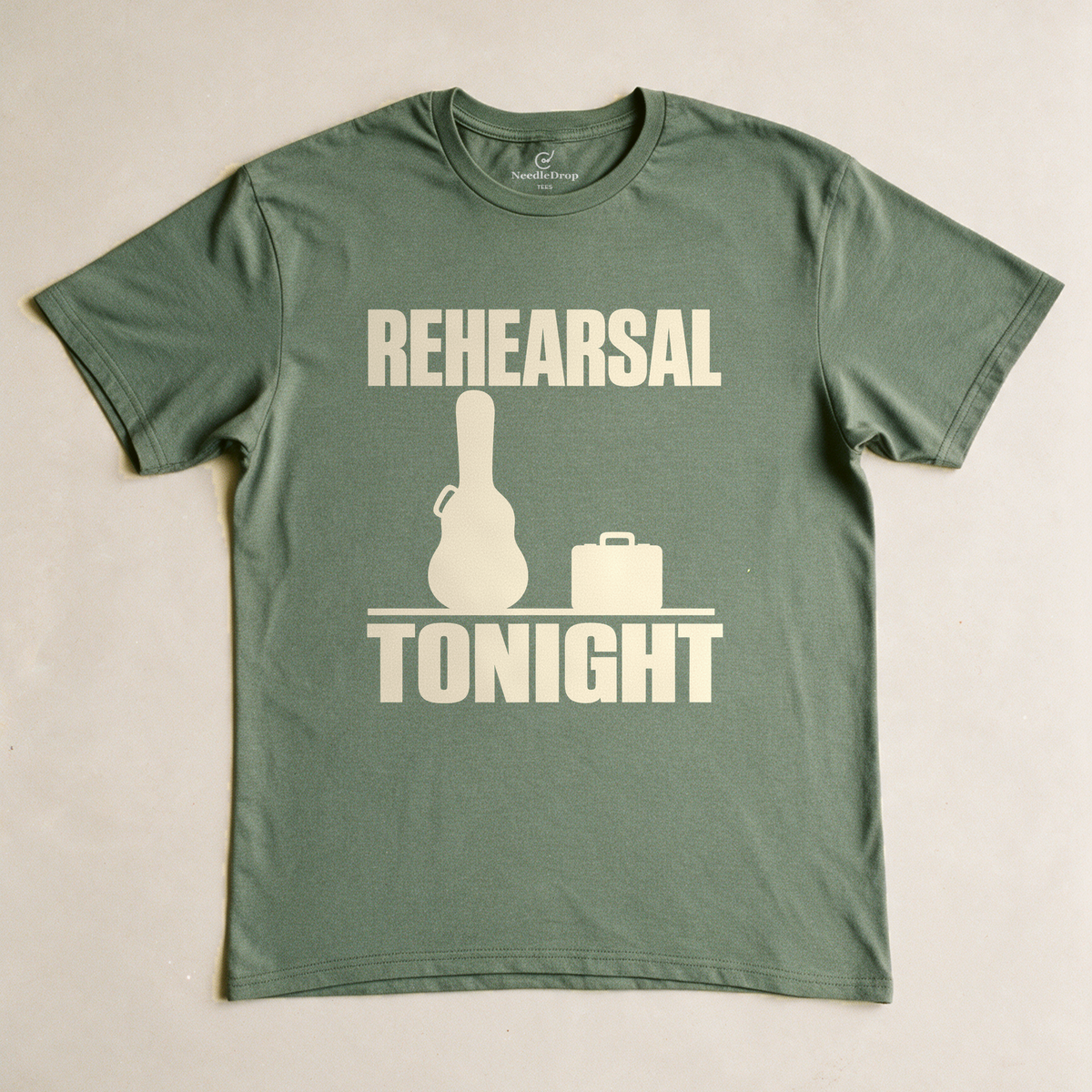 Rehearsal Tonight Tee - Military Green flatlay