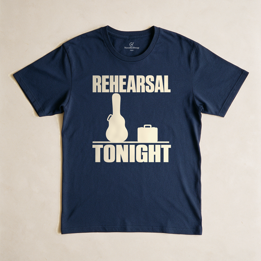 Rehearsal Tonight Tee - Navy flatlay