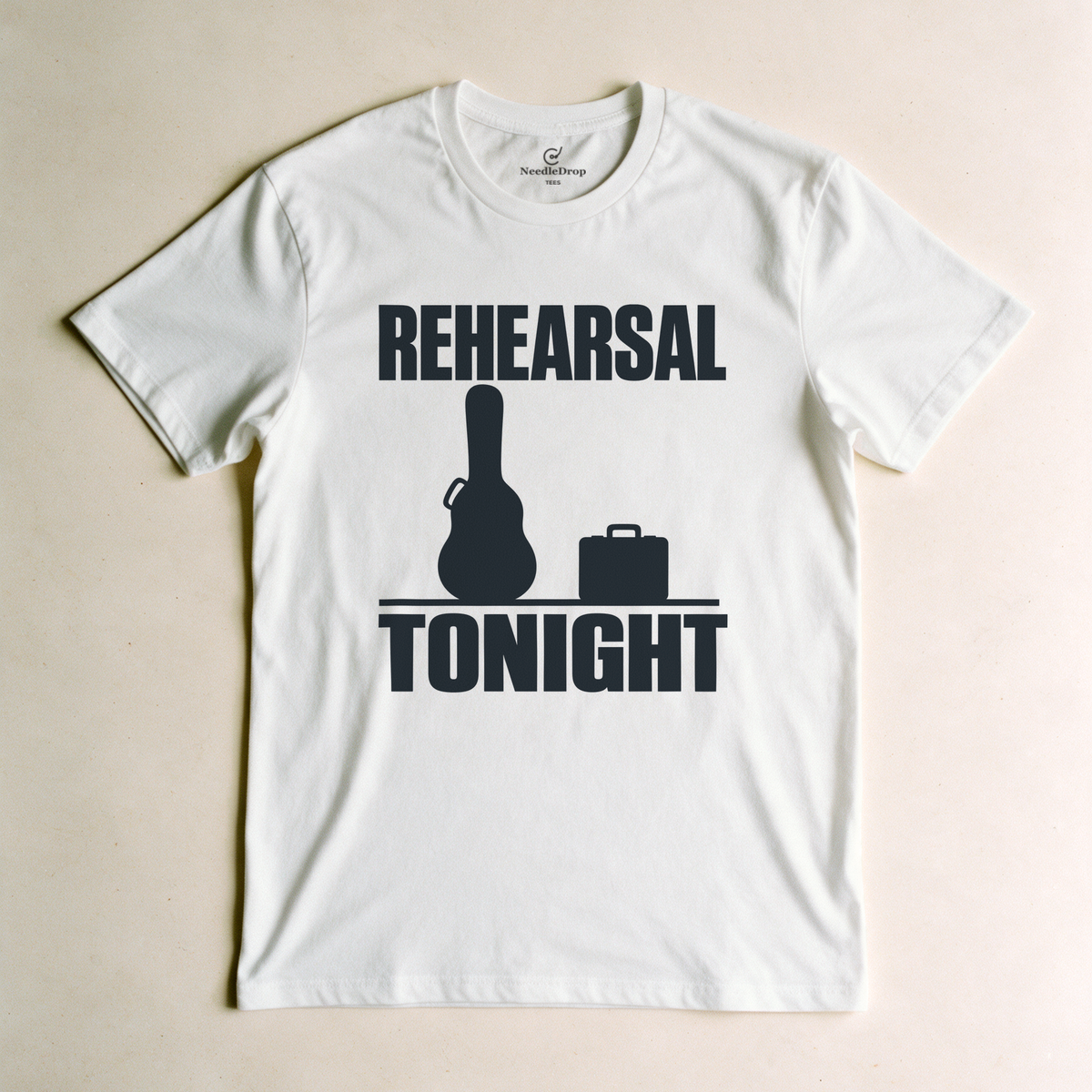 Rehearsal Tonight Tee - White flatlay
