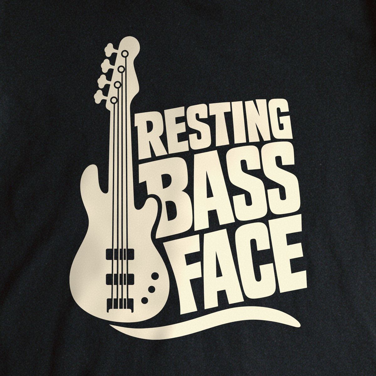 Resting Bass Face Tee - Black close-up print
