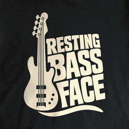 Resting Bass Face Tee - Black close-up print