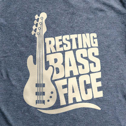 Resting Bass Face Tee - Dark Heather Grey close-up print