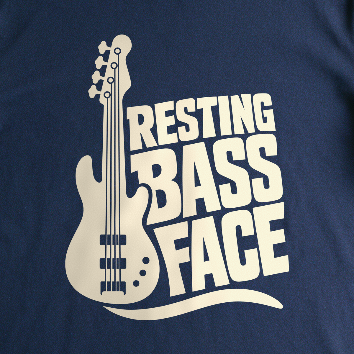 Resting Bass Face Tee - Navy close-up print