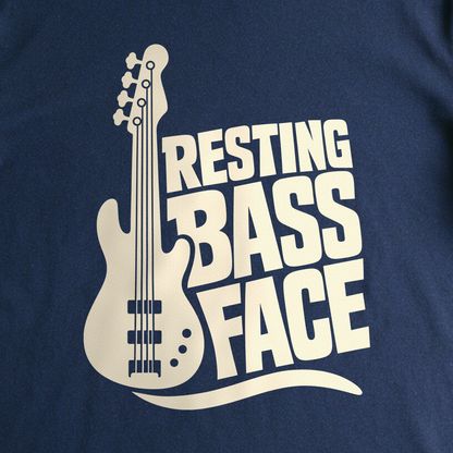 Resting Bass Face Tee - Navy close-up print