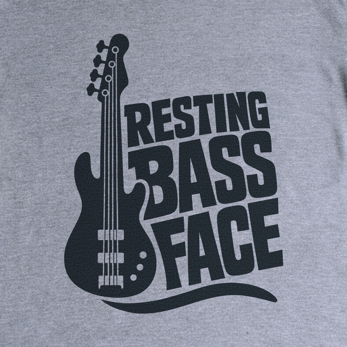 Resting Bass Face Tee - Sport Grey close-up print