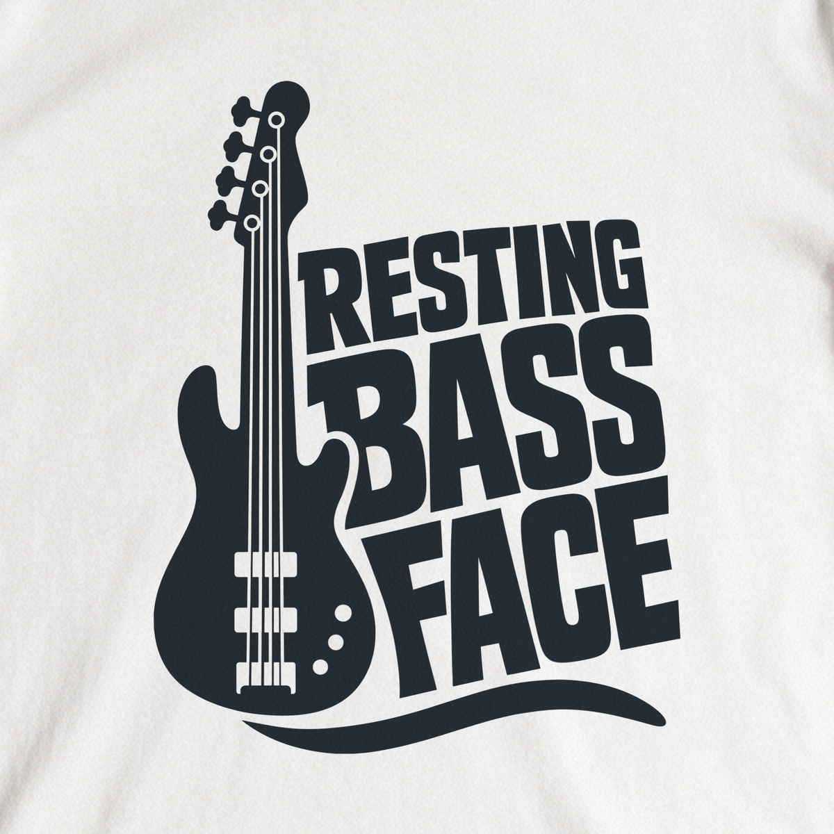 Resting Bass Face Tee - White close-up print