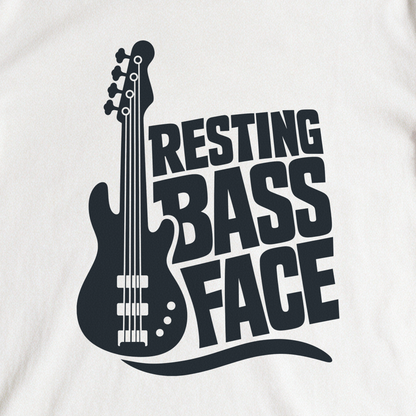 Resting Bass Face Tee - White close-up print