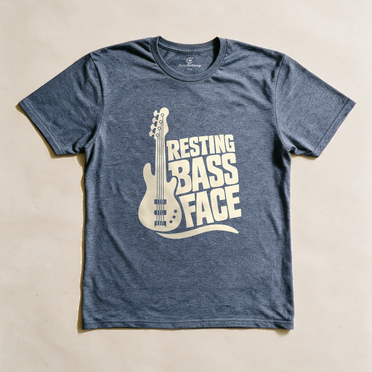 Resting Bass Face Tee - Dark Heather Grey flatlay