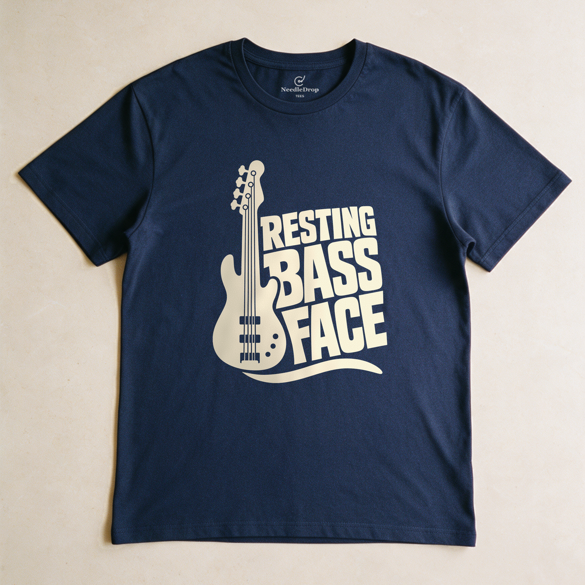 Resting Bass Face Tee - Navy flatlay