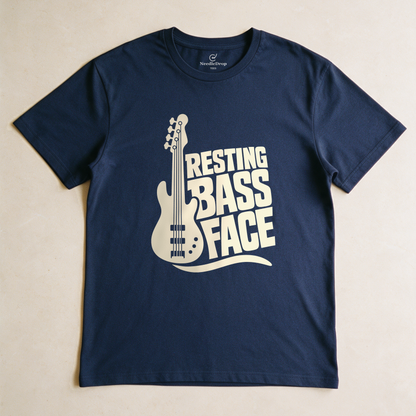 Resting Bass Face Tee - Navy flatlay