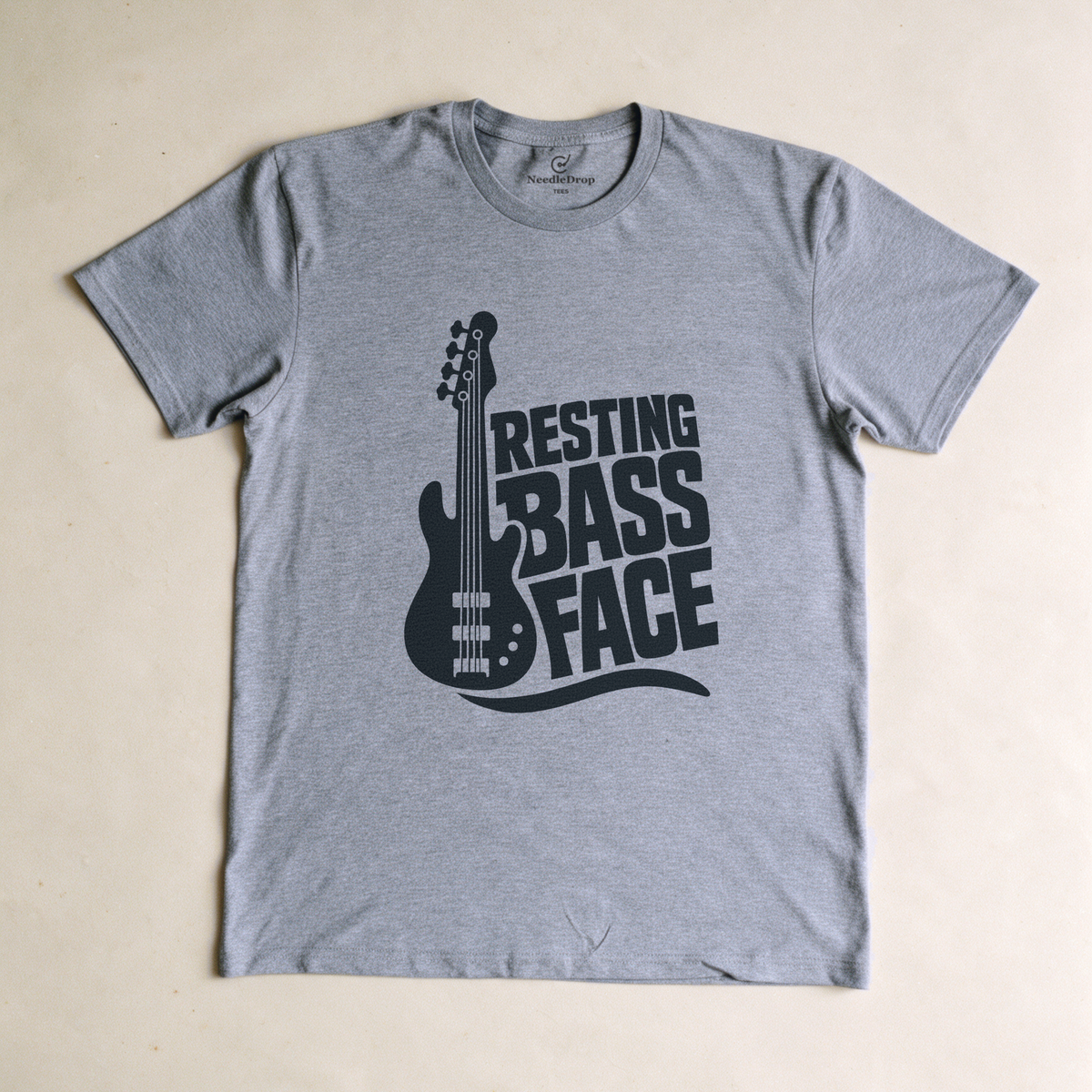 Resting Bass Face Tee - Sport Grey flatlay