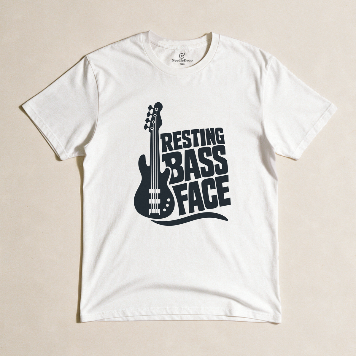 Resting Bass Face Tee - White flatlay