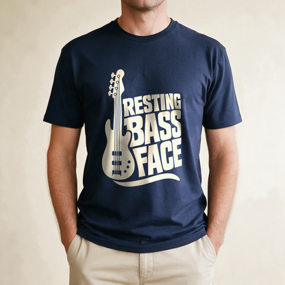 Resting Bass Face Tee - Navy draagfoto