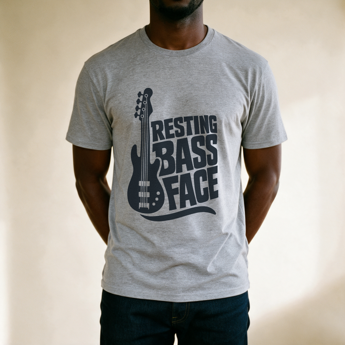 Resting Bass Face Tee - Sport Grey draagfoto