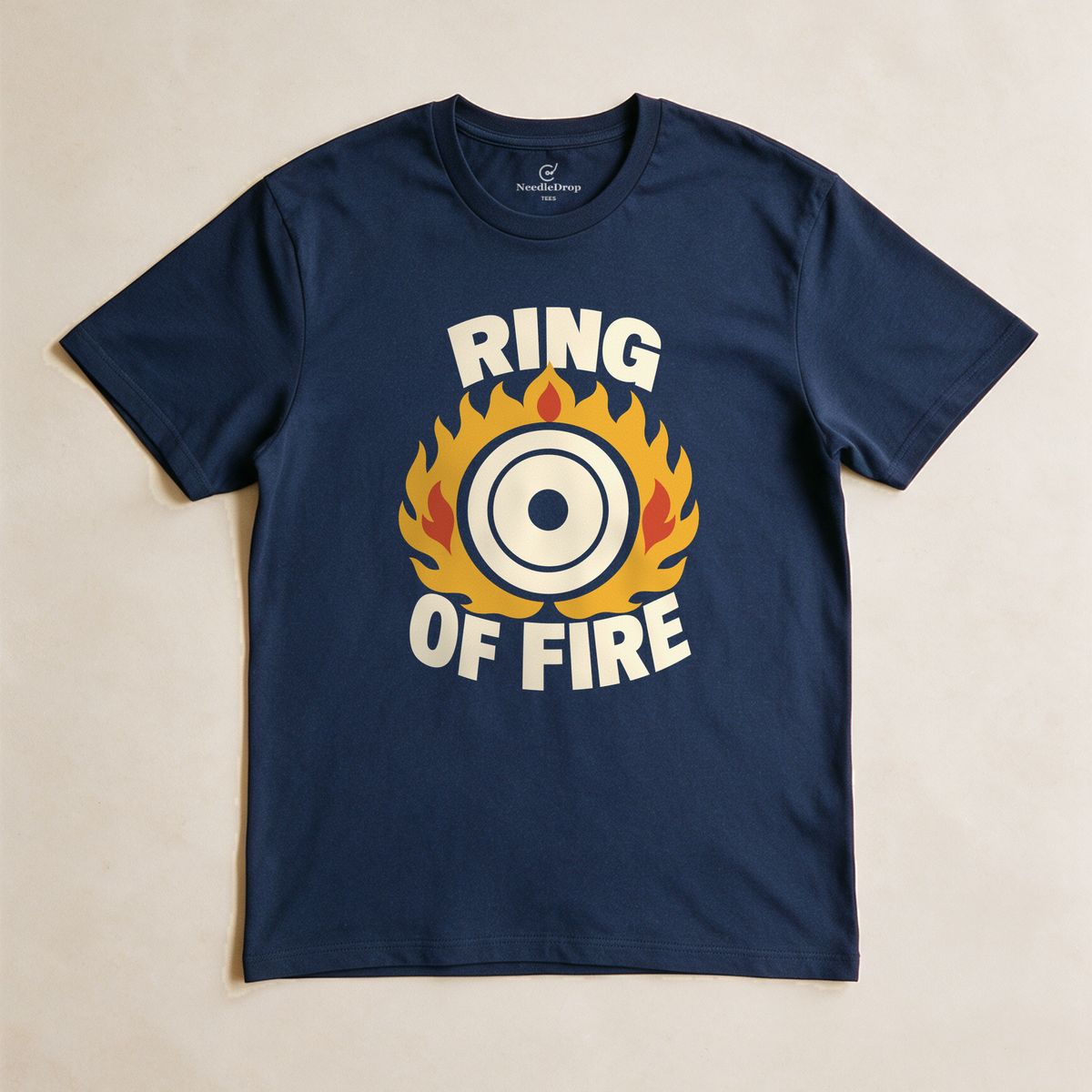 Ring of Fire Tee - Navy flatlay