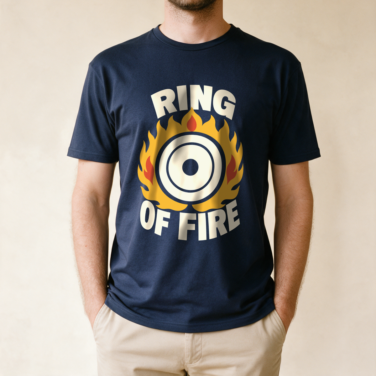 Ring of Fire Tee - Navy draagfoto