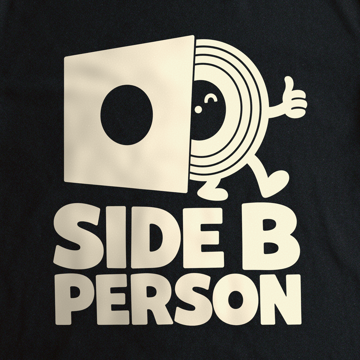 Side B Person Tee - Black close-up print