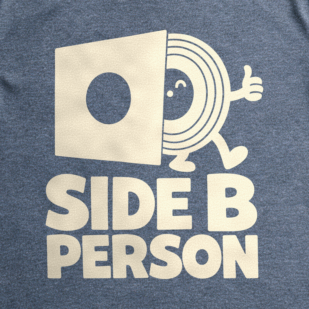 Side B Person Tee - Dark Heather Grey close-up print