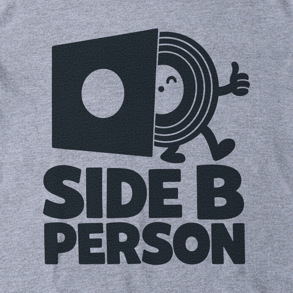 Side B Person Tee - Sport Grey close-up print