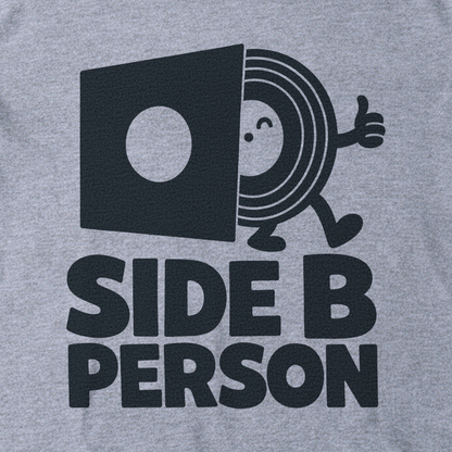 Side B Person Tee - Sport Grey close-up print