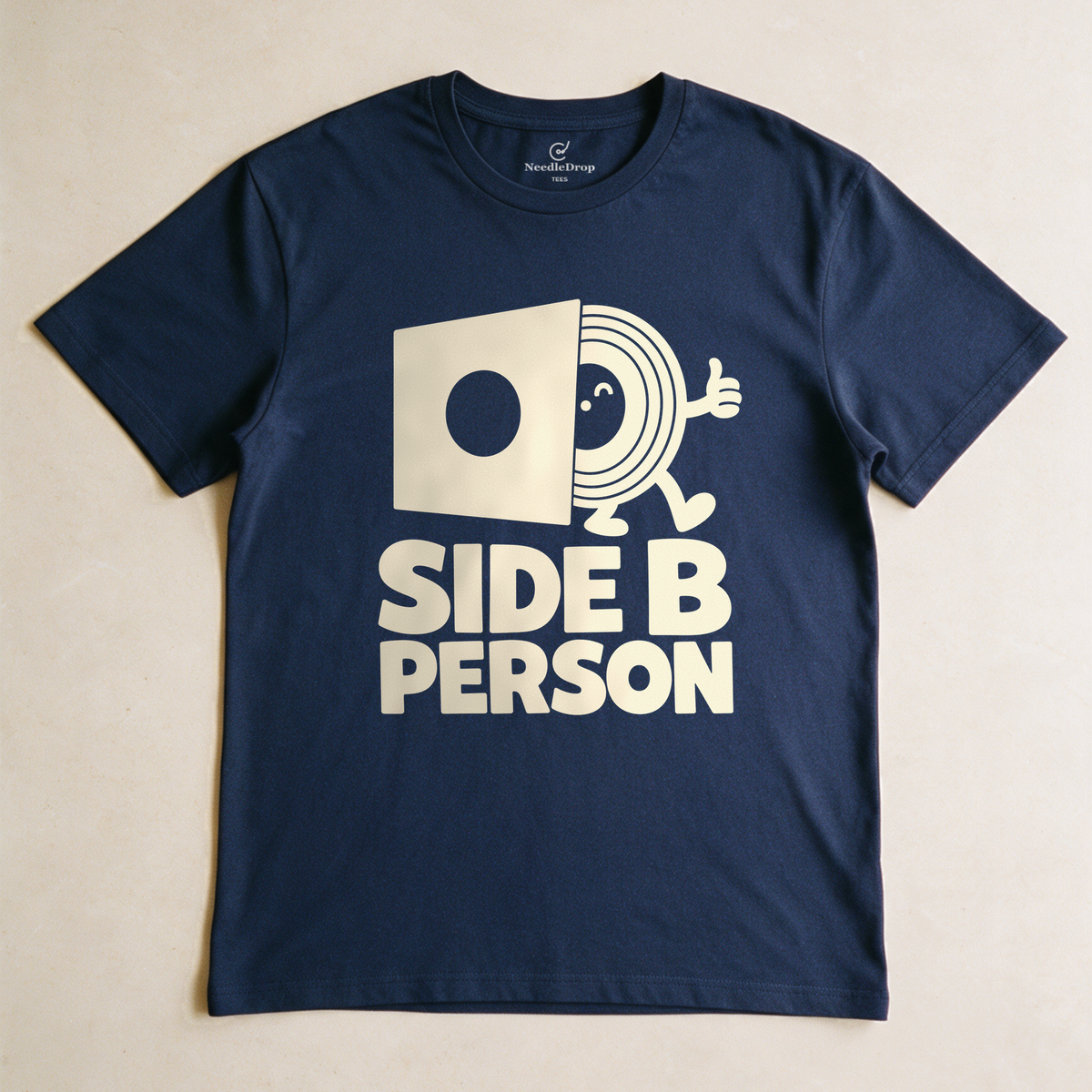 Side B Person Tee - Navy flatlay