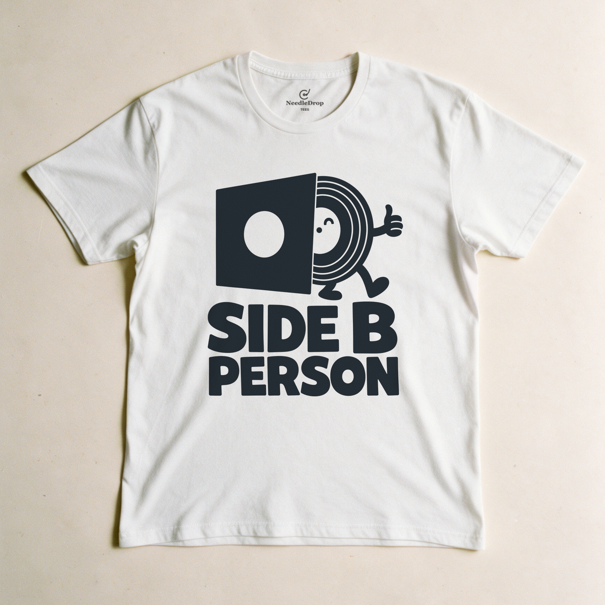 Side B Person Tee - White flatlay