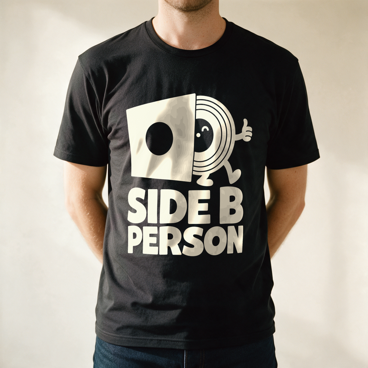 Side B Person Tee - Black draagfoto