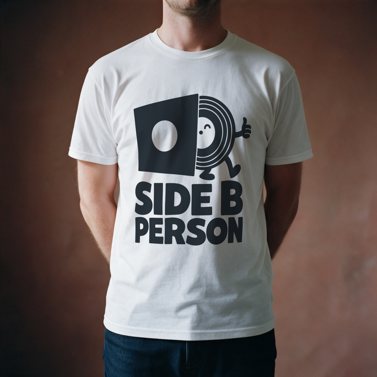 Side B Person Tee - White draagfoto