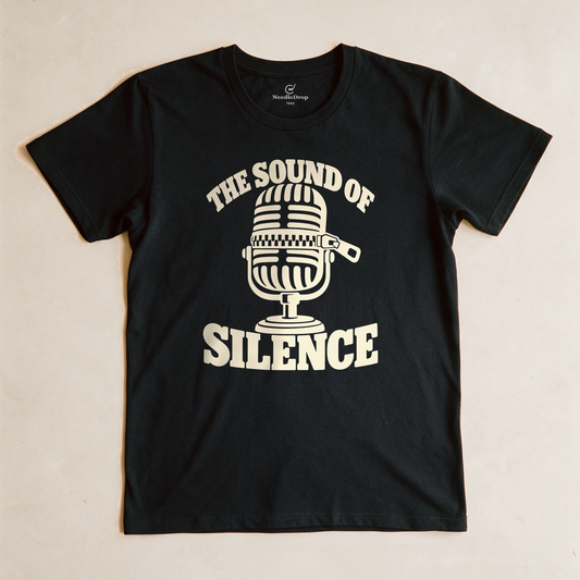 The Sound of Silence Tee - Black flatlay