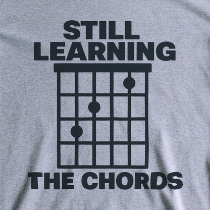 Still Learning the Chords Tee - Sport Grey close-up print