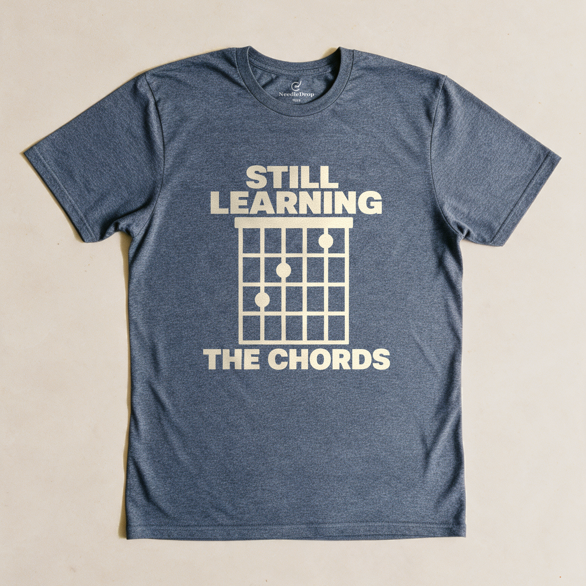 Still Learning the Chords Tee - Dark Heather Grey flatlay