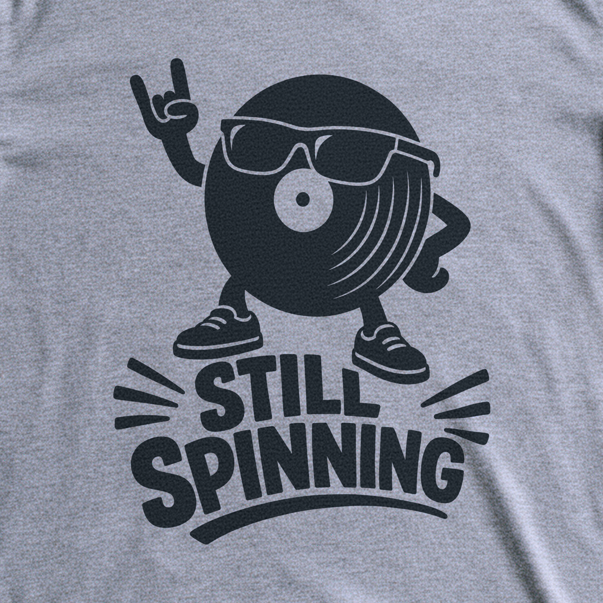Still Spinning Tee - Sport Grey close-up print