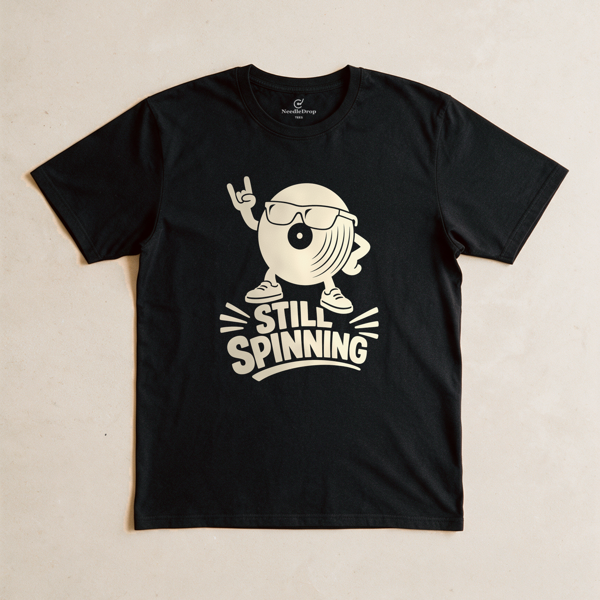 Still Spinning Tee - Black flatlay