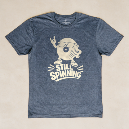 Still Spinning Tee - Dark Heather Grey flatlay