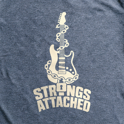 Strings Attached Tee - Dark Heather Grey close-up print