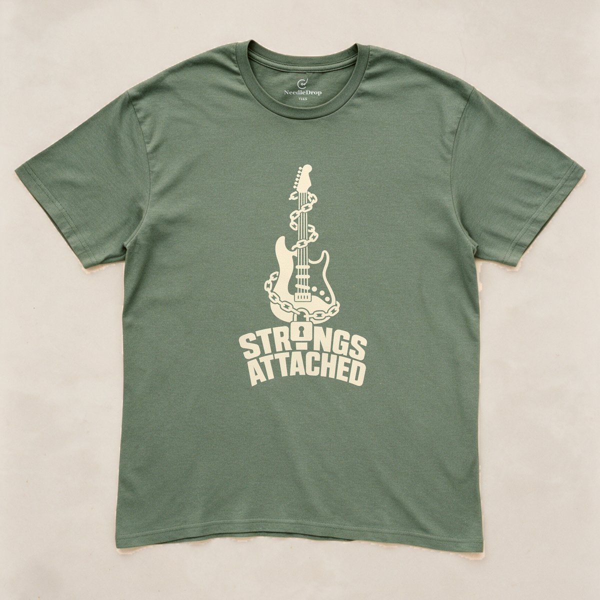 Strings Attached Tee - Military Green flatlay