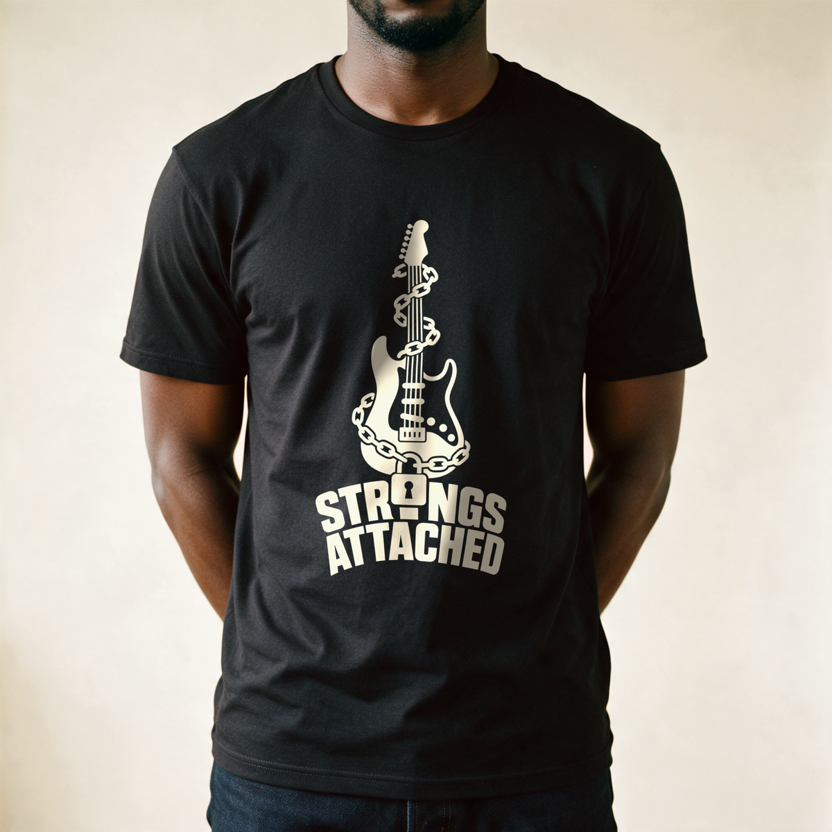 Strings Attached Tee - Black draagfoto