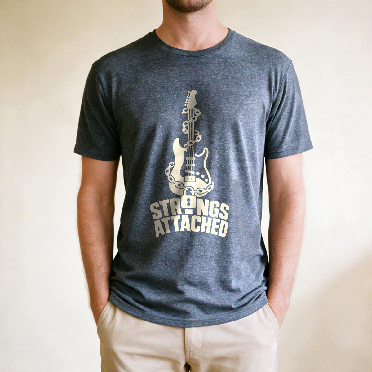 Strings Attached Tee - Dark Heather Grey draagfoto