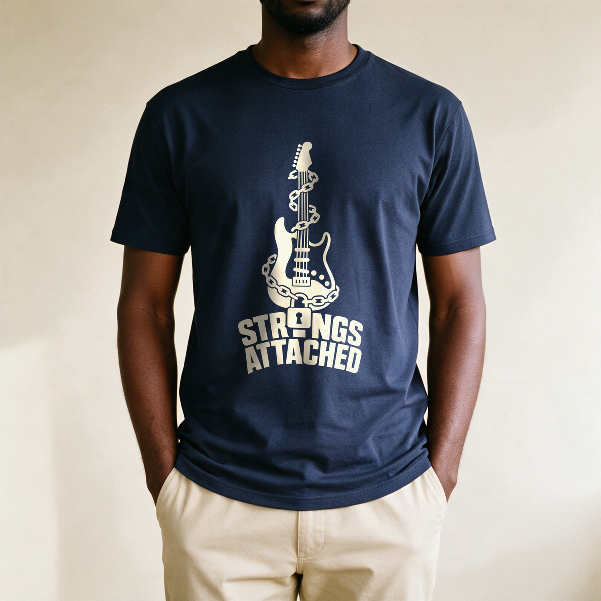 Strings Attached Tee - Navy draagfoto