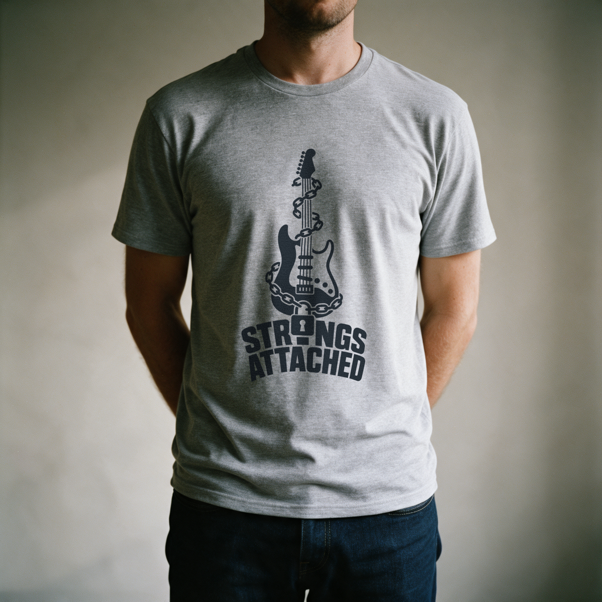 Strings Attached Tee - Sport Grey draagfoto