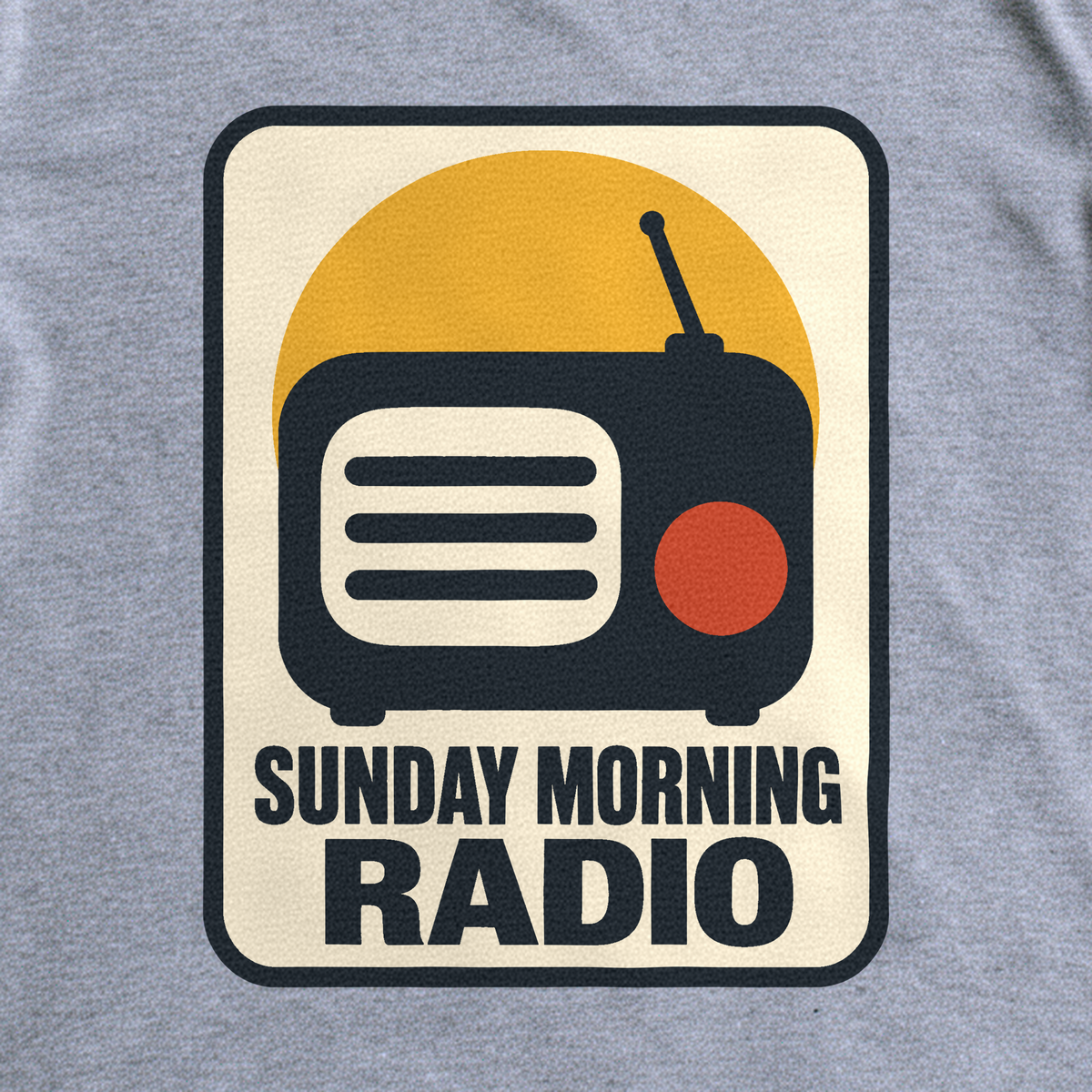 Sunday Morning Radio Tee - Sport Grey close-up print