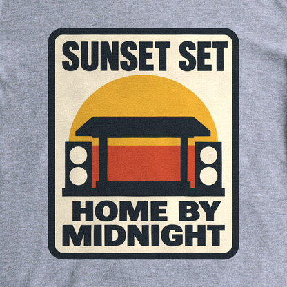 Sunset Set Tee - Sport Grey close-up print