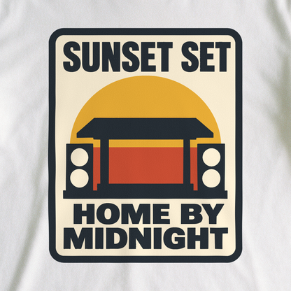 Sunset Set Tee - White close-up print