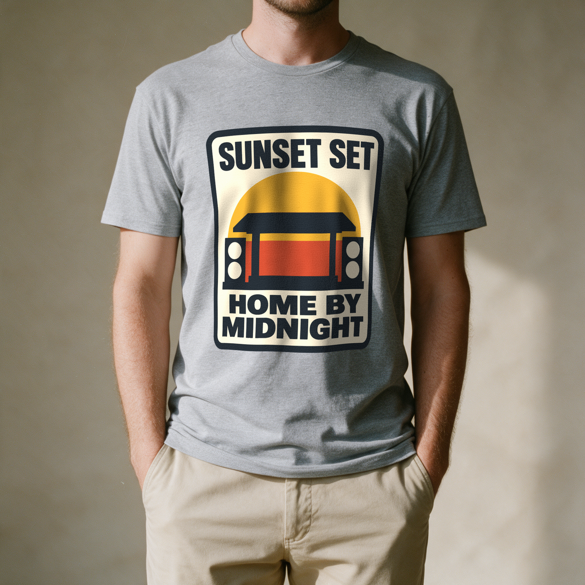 Sunset Set Tee - Sport Grey draagfoto