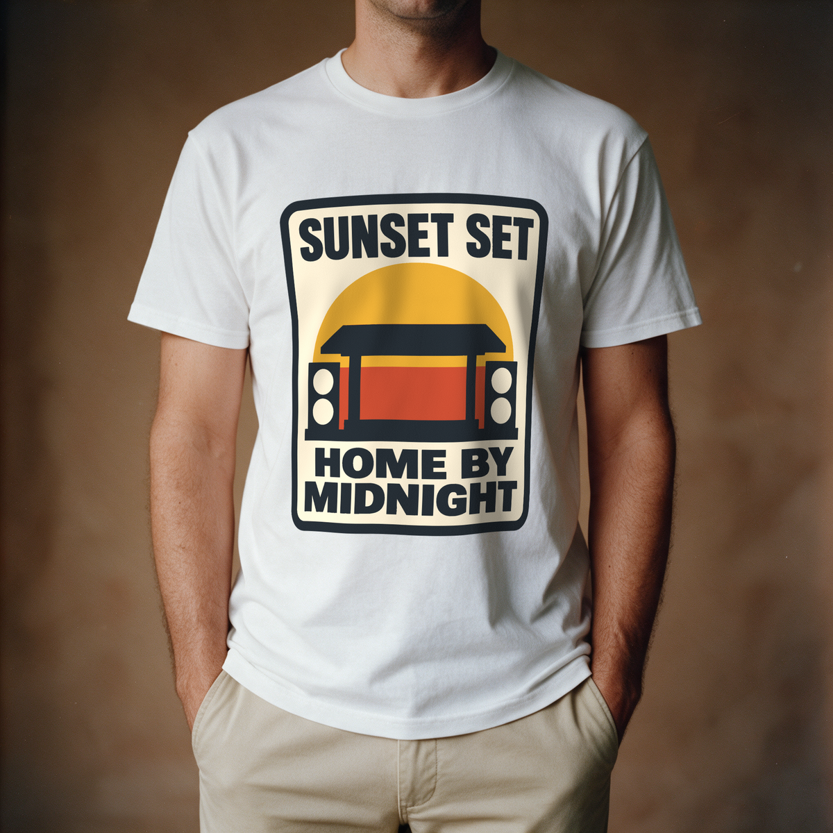 Sunset Set Tee - White draagfoto