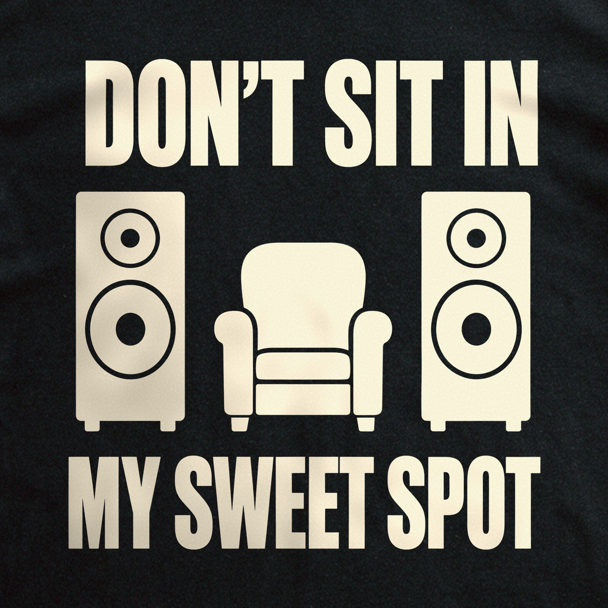 Don't Sit in My Sweet Spot Tee - Black close-up print