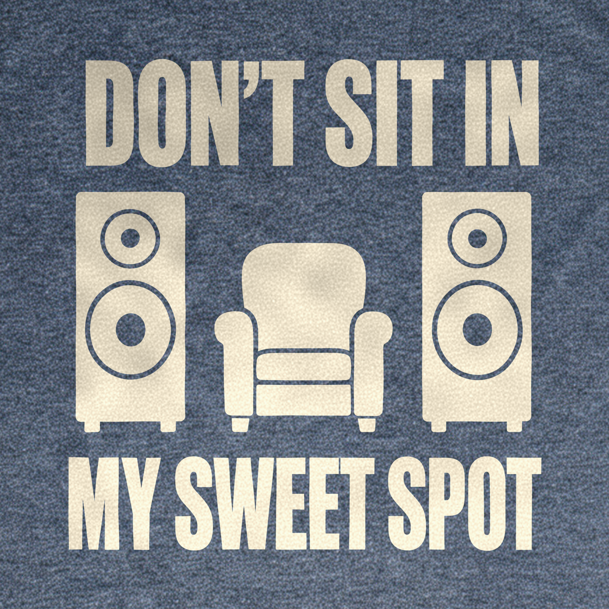 Don't Sit in My Sweet Spot Tee - Dark Heather Grey close-up print