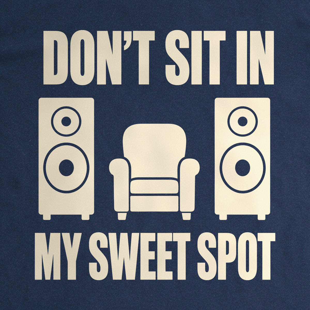 Don't Sit in My Sweet Spot Tee - Navy close-up print